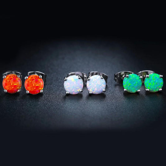 3 Piece Oceanic Bohemian Studs in 14K White Gold